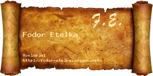 Fodor Etelka névjegykártya